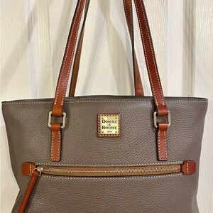 Dooney & Bourke Brown and Gray Leather Tote